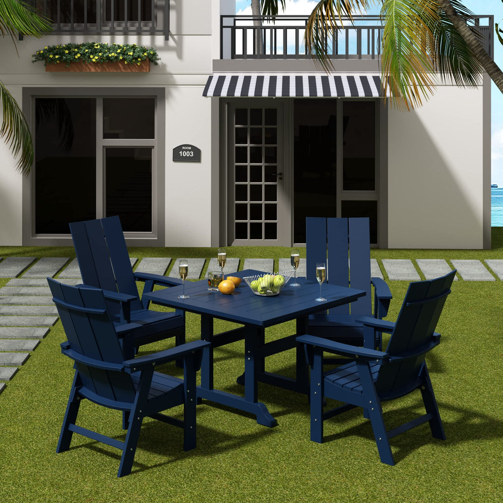 HDPE Adirondack Dining Chair Navy Blue V705047