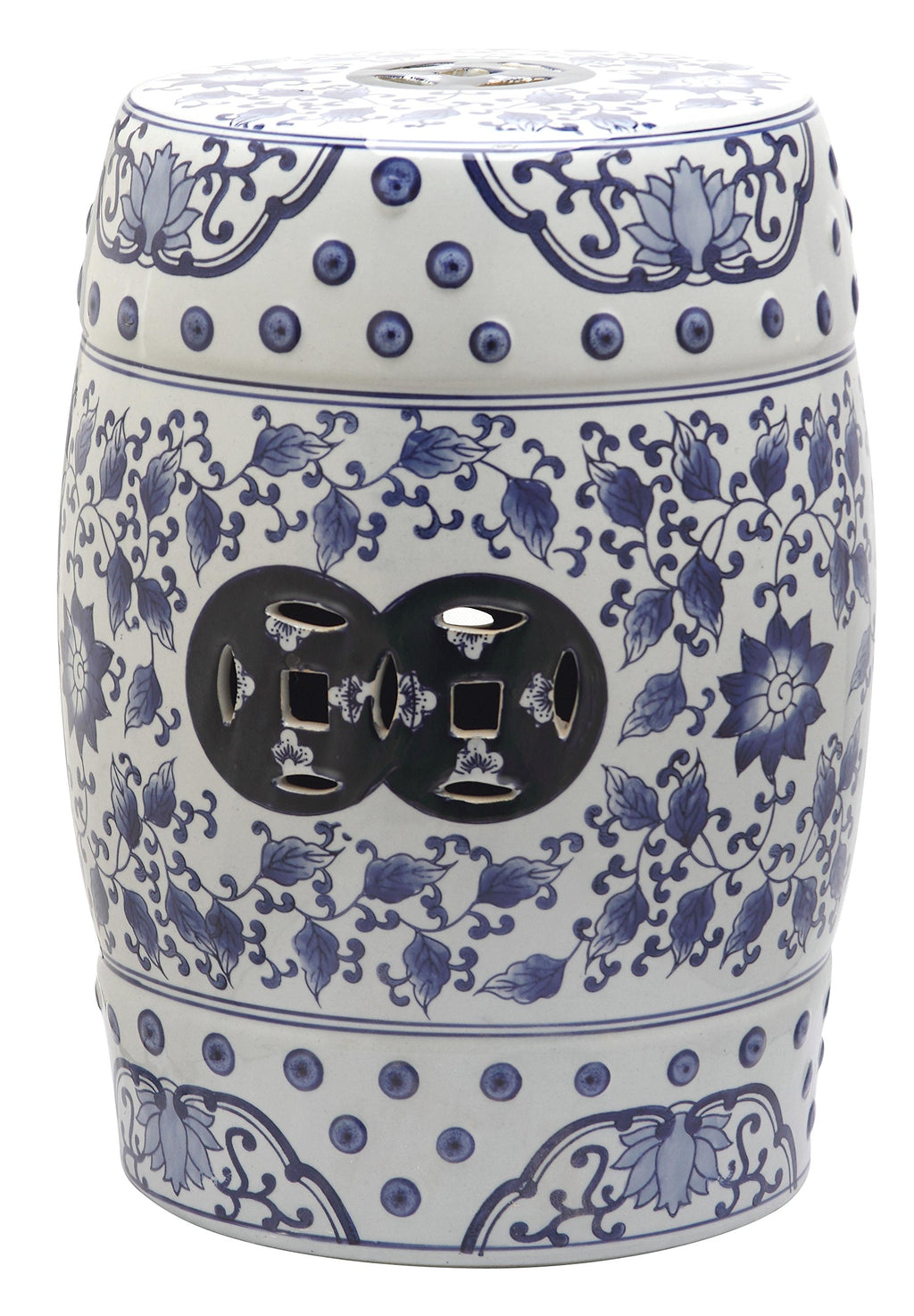 Blue White Ceramic Garden Stool X564