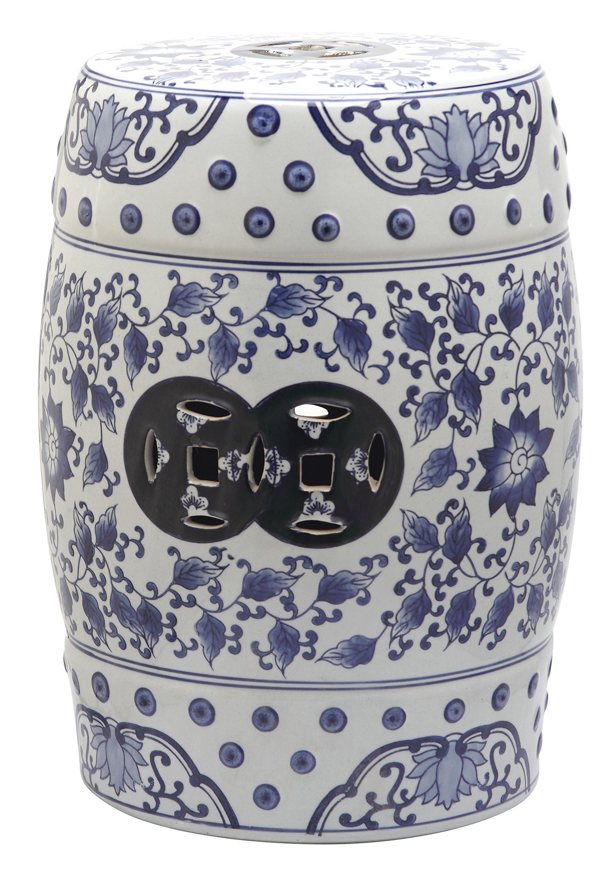 Blue White Ceramic Garden Stool X564