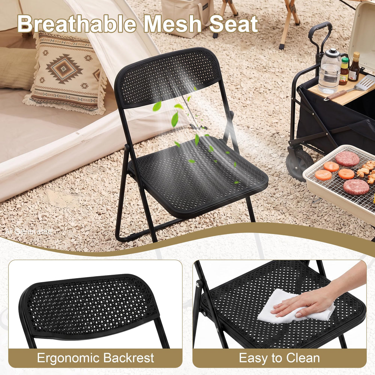 Black Plastic Folding Chairs 10 Pack K732984