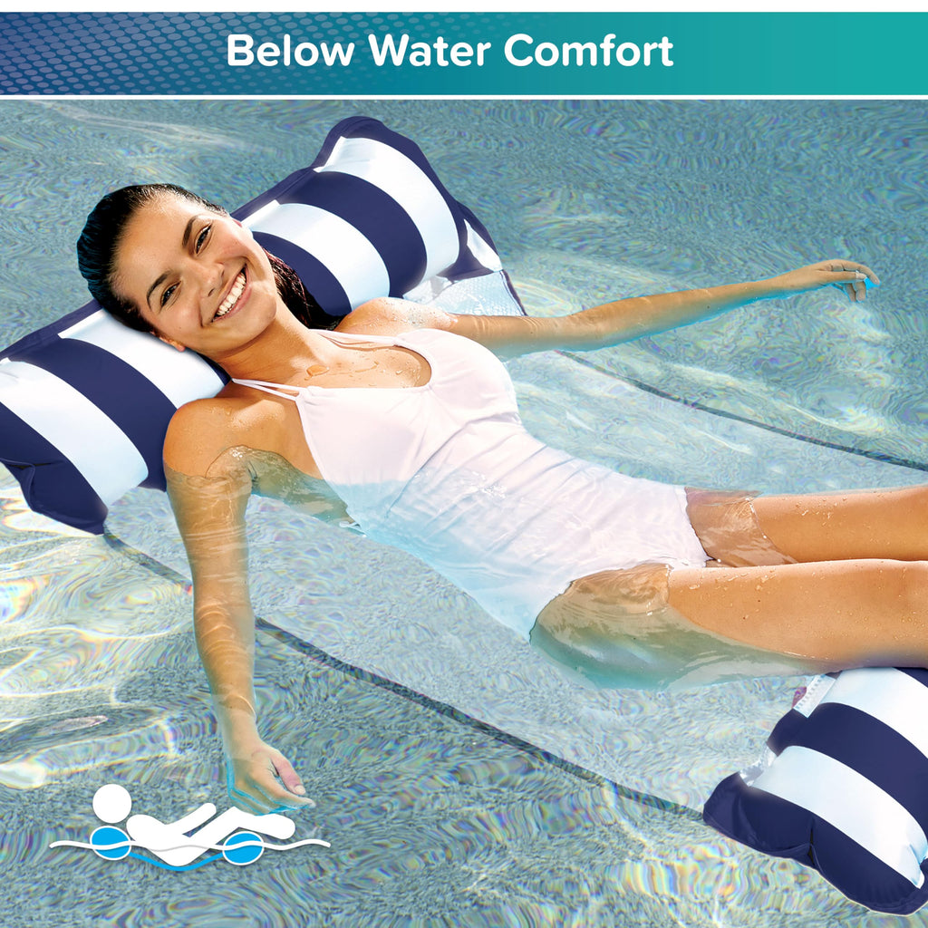 Light Blue, Navy & Burgundy/White Stripe 3-Pack Pool Float V1097