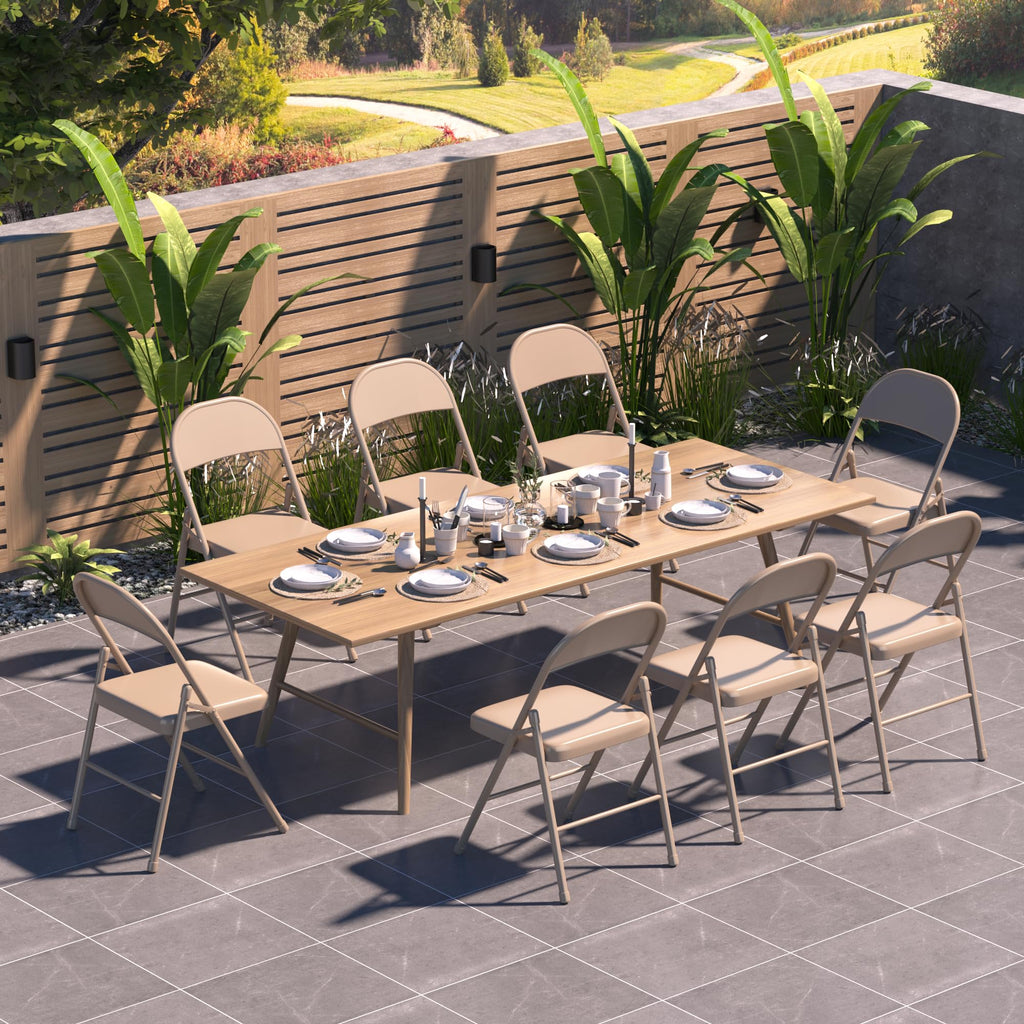 Folding Chair Set of 8 Heavy Duty Metal Stackable B86171