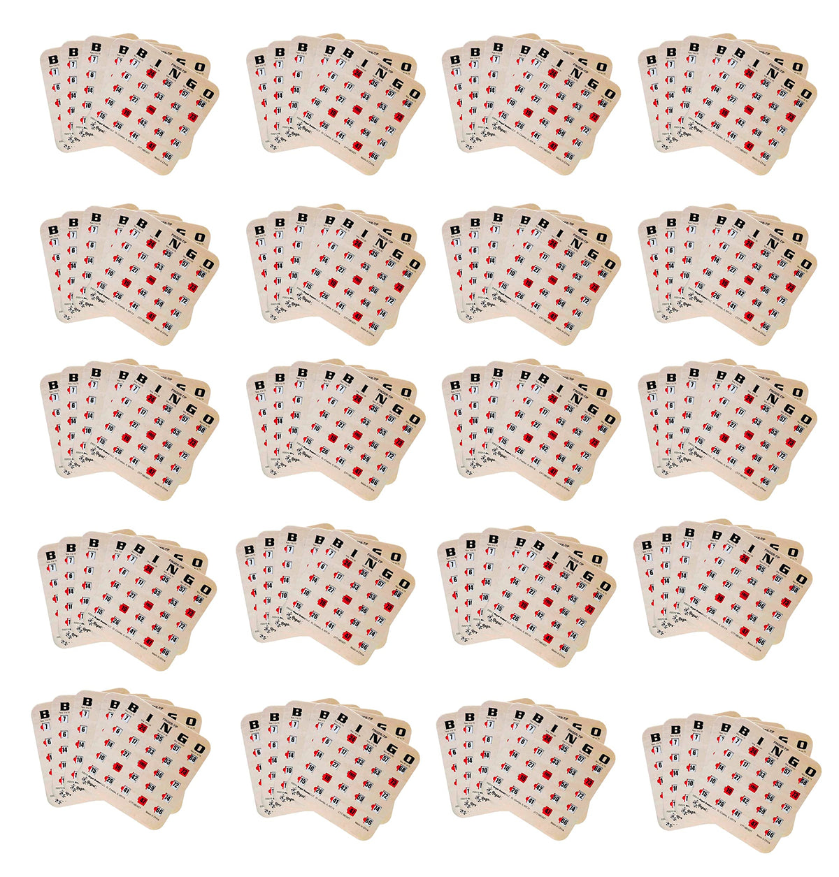 Large Print Reusable Bingo Cards 100 Pack B5874