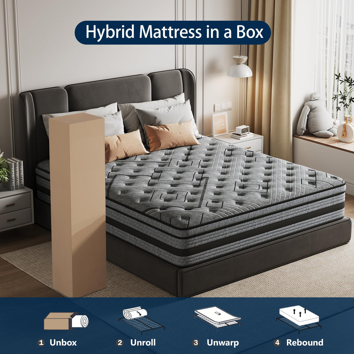 Queen Size Hybrid Memory Foam Mattress Y870054